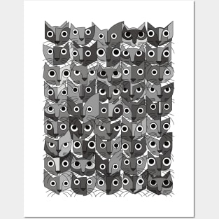 Cats (fortyfive pack bw version) Posters and Art